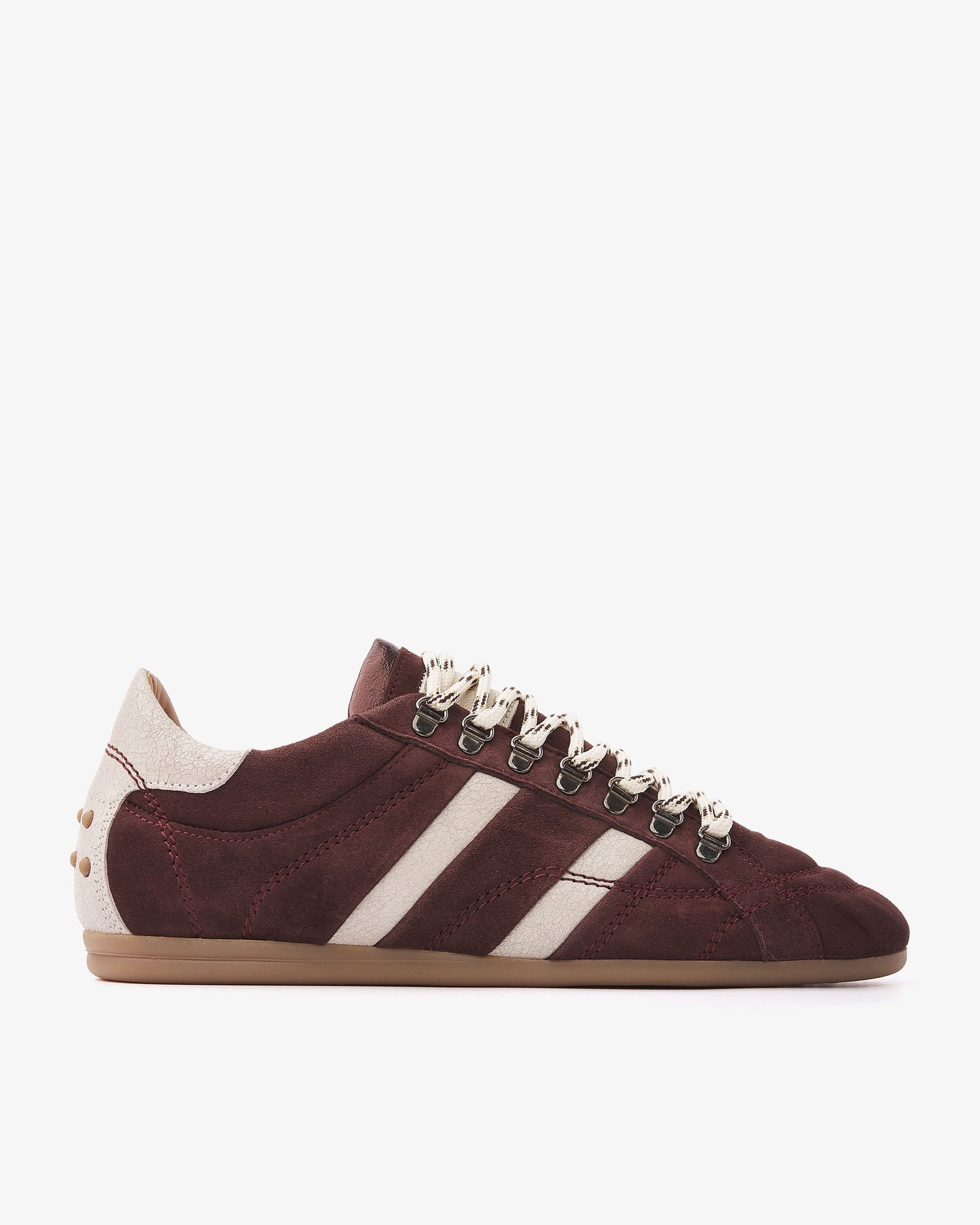 VIA VAI June Jackie bordeauxrode sneakers dames – zijaanzicht met studs