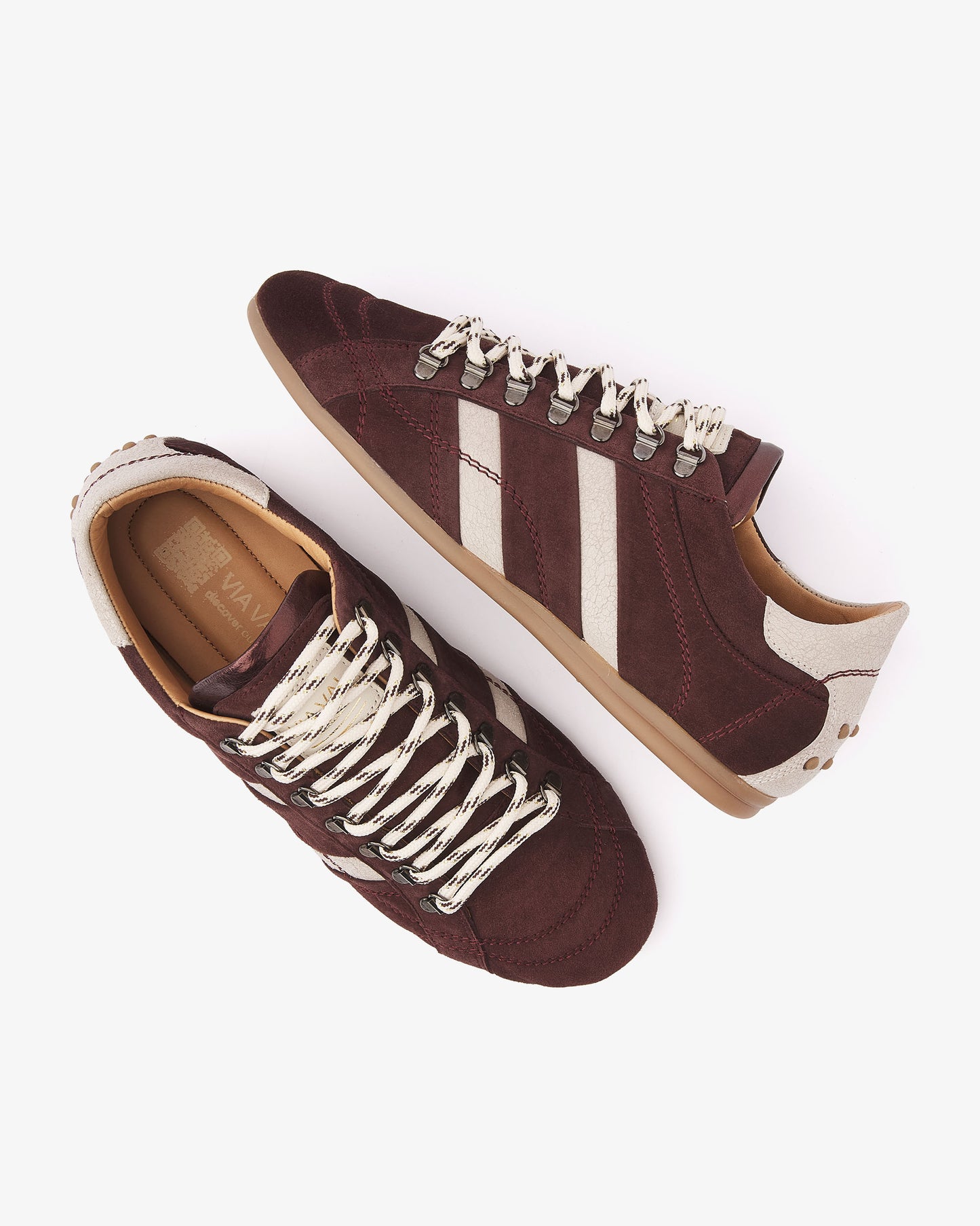 VIA VAI June Jackie bordeauxrode sneakers dames – bovenaanzicht met uitneembaar voetbed