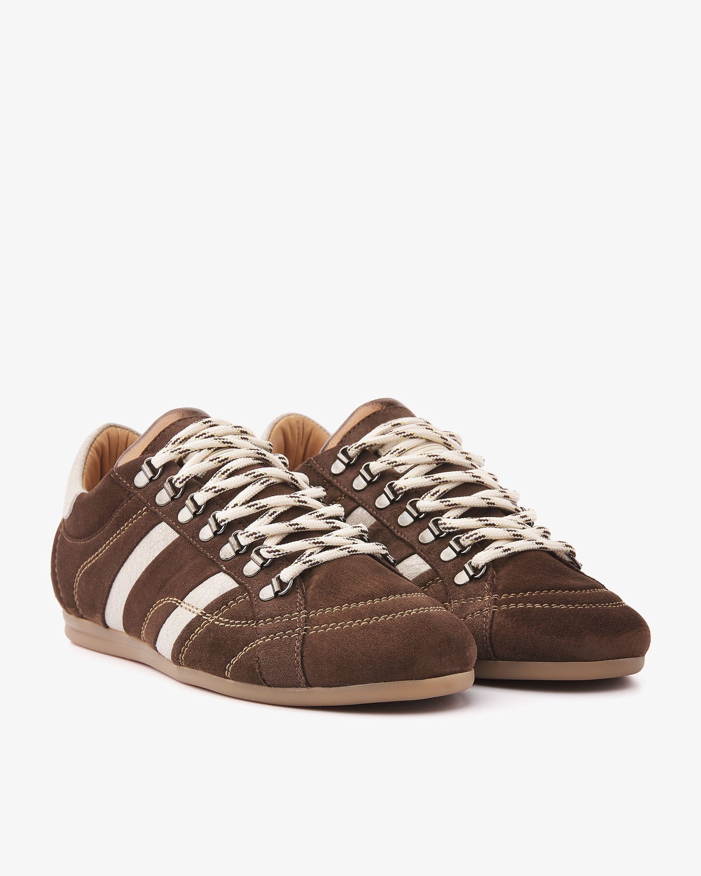 VIA VAI June Jackie bruine sneakers dames – vooraanzicht met ronde neus