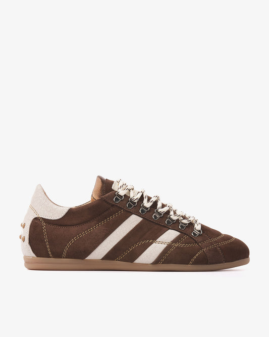 VIA VAI June Jackie bruine sneakers dames – zijaanzicht met studs
