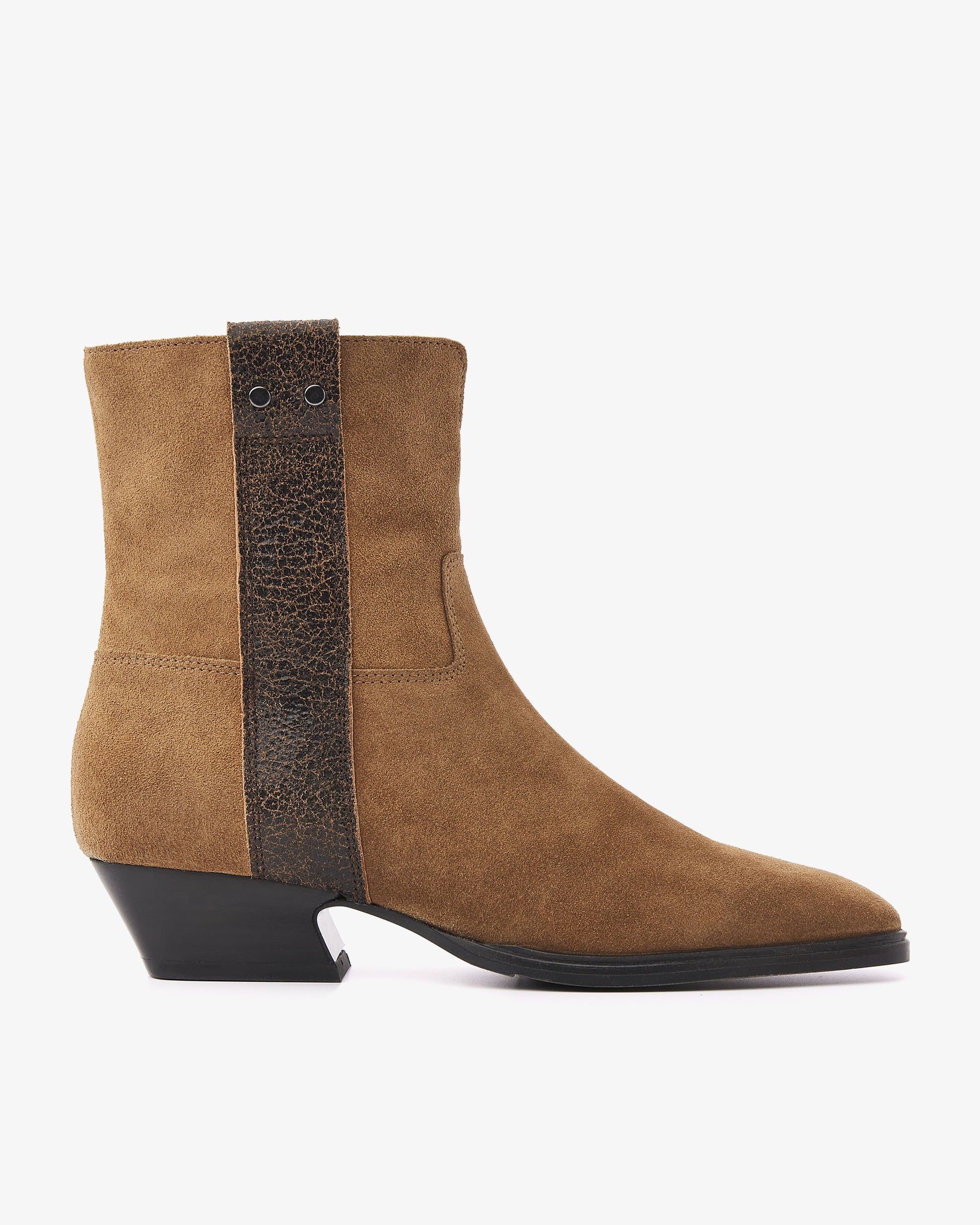 VIA VAI Keira Weston enkellaarsjes dames – zijaanzicht met studs en ritssluiting