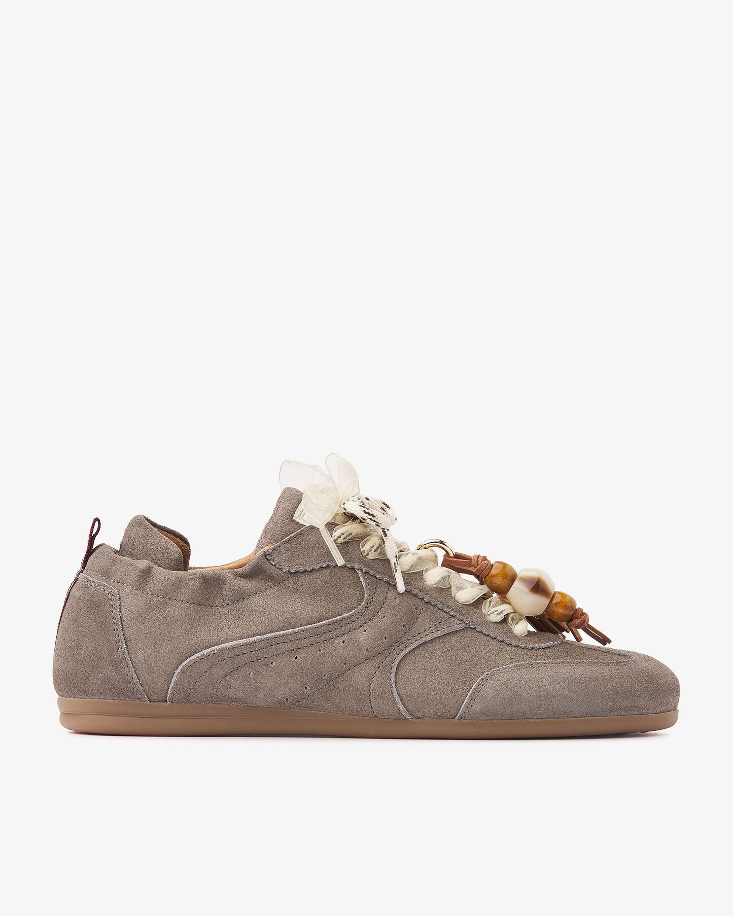 VIA VAI June Haven grijze sneakers dames – zijaanzicht met vetersluiting