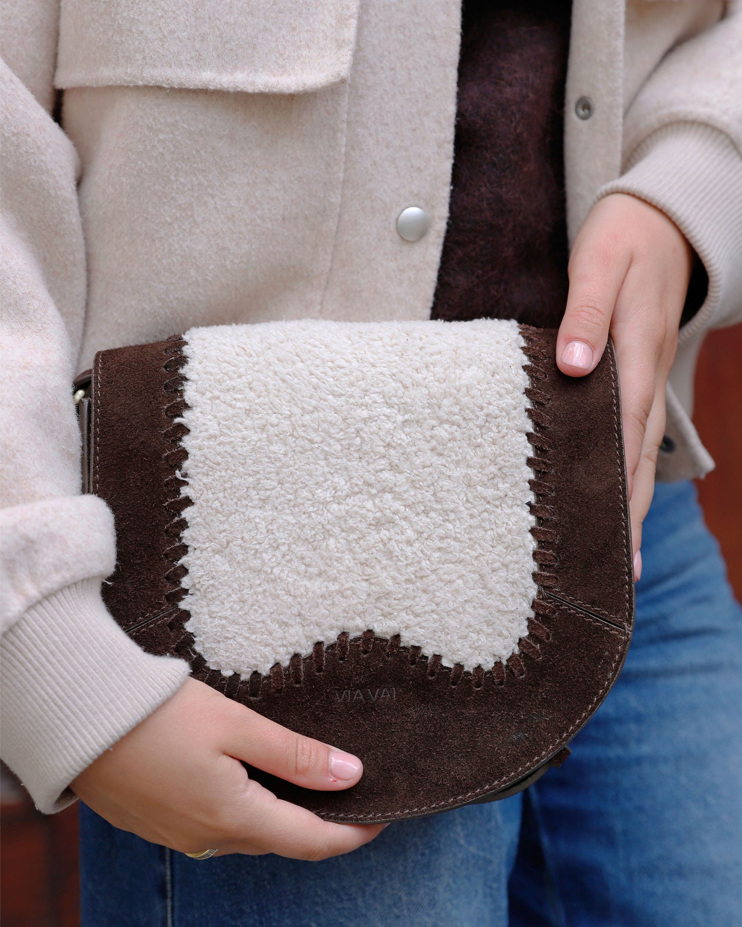 VIA VAI Mae Valery bruine crossbodytas