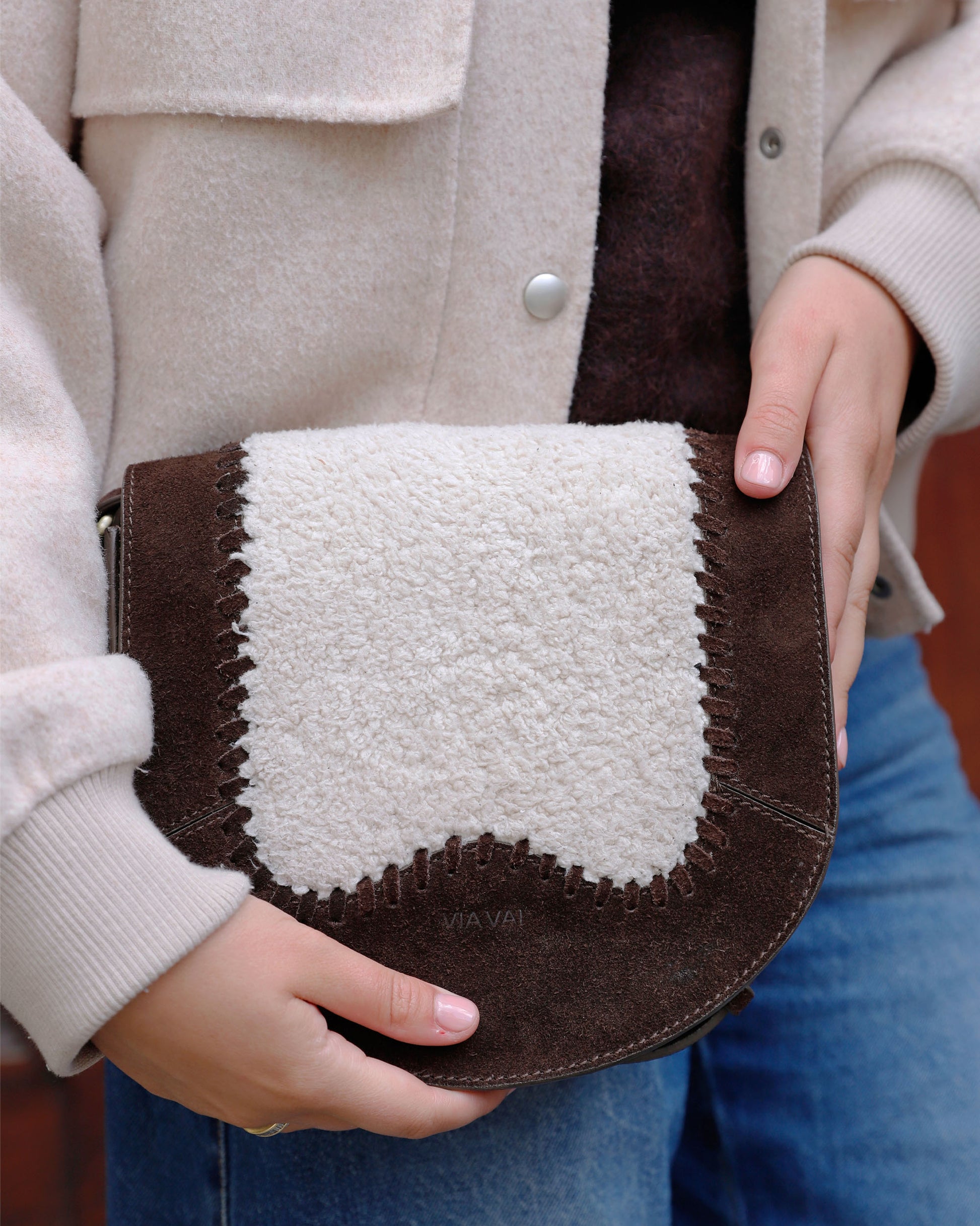 VIA VAI Mae Valery bruine crossbodytas