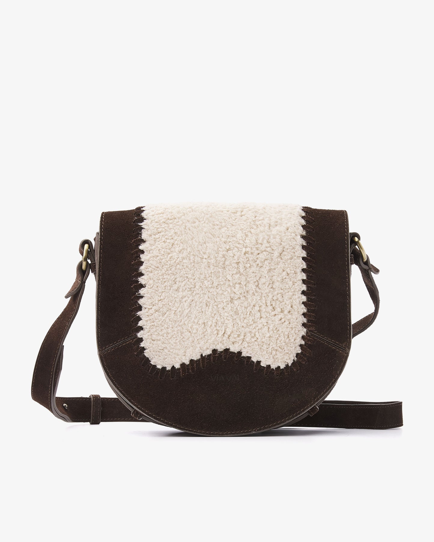 VIA VAI Mae Valery bruine crossbodytas – productaanzicht met materiaalstructuur