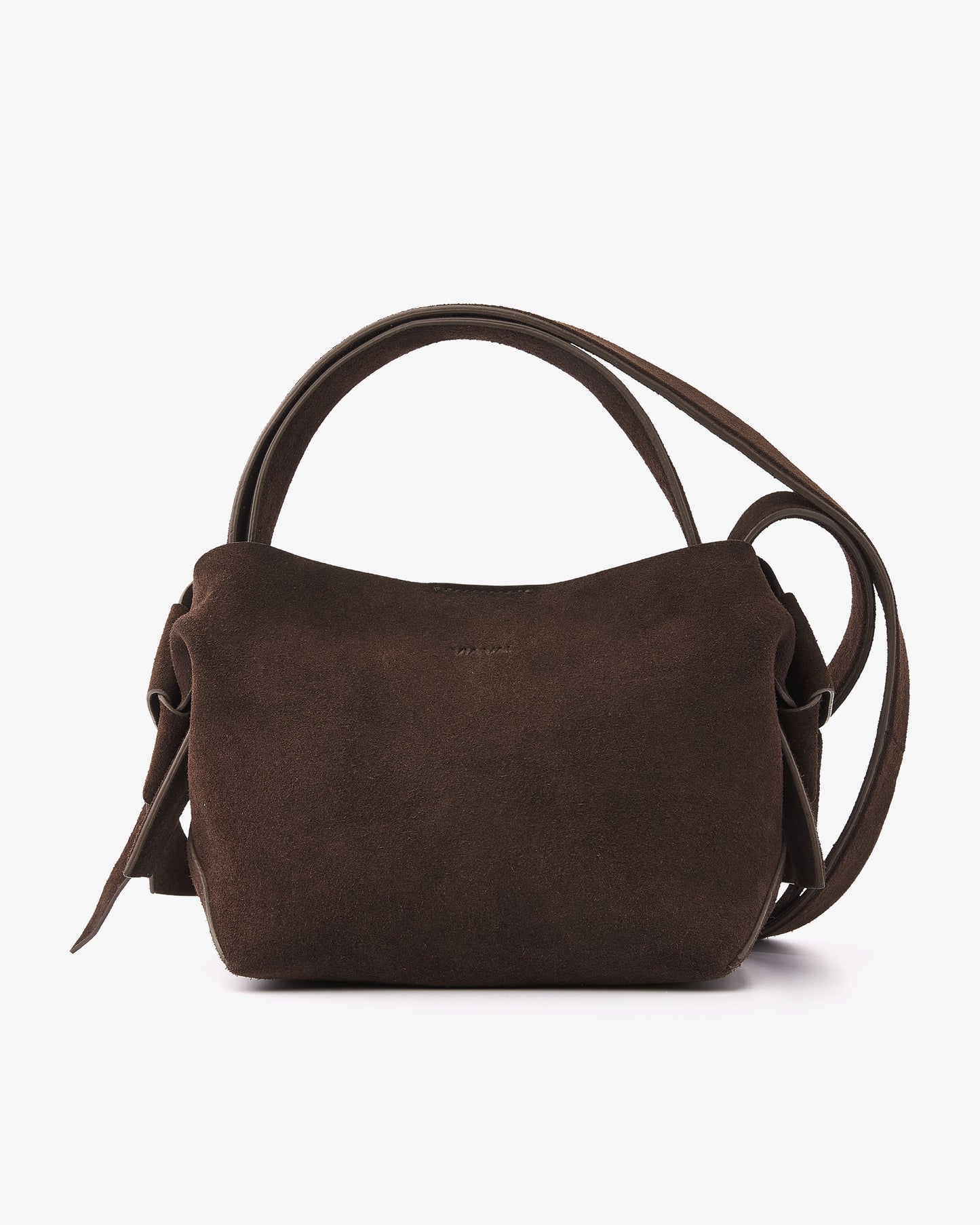 VIA VAI Nodo Fabi bruine crossbodytas – productaanzicht met logodetail