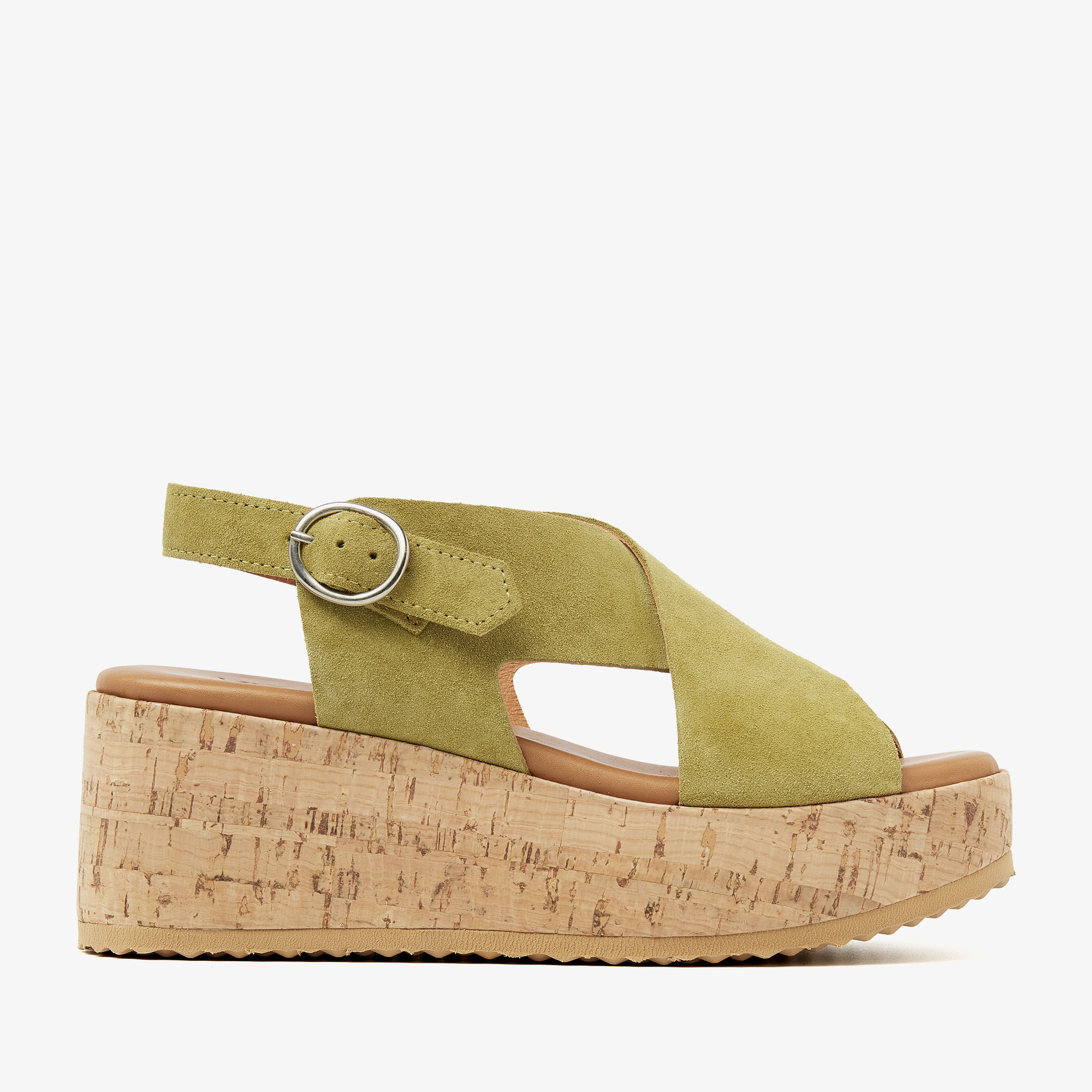 VIA VAI Sissel Raise groene sandalen dames - Suede