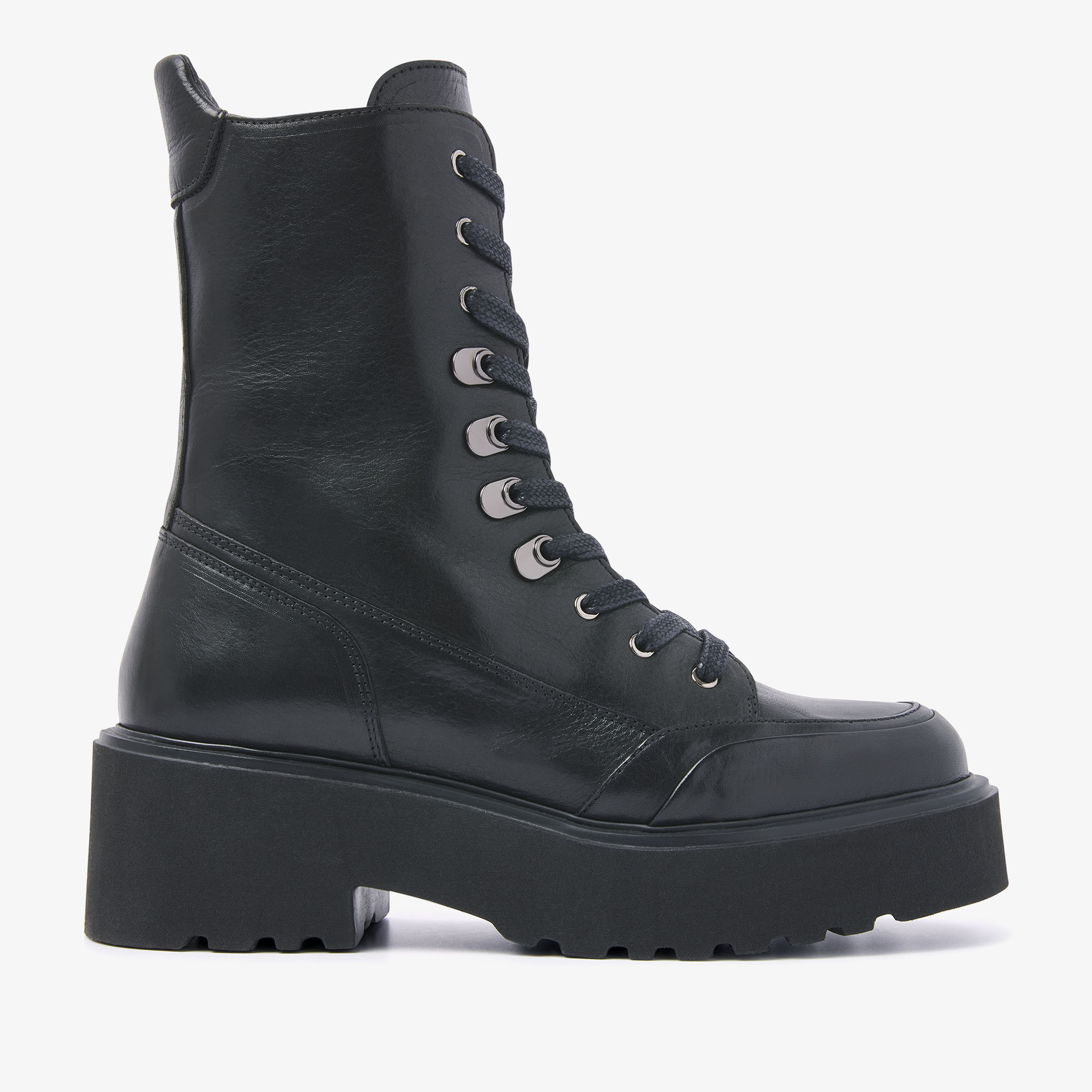 VIA VAI Bobbi Brick black lace-up boots dames - Leather