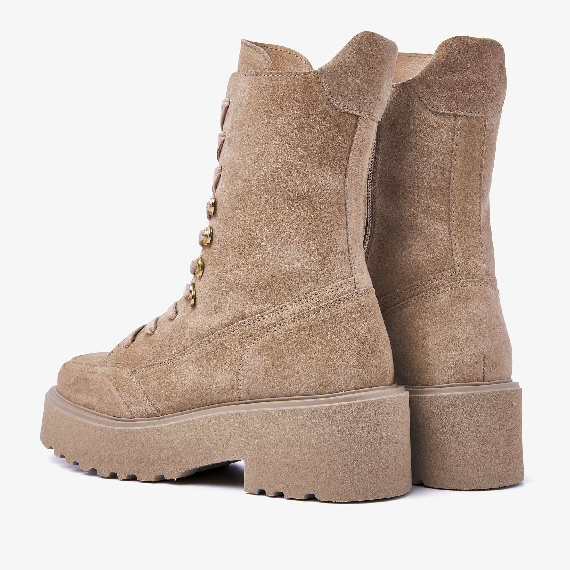 Bobbi Brick VIA VAI beige lace up boots VIA VAI