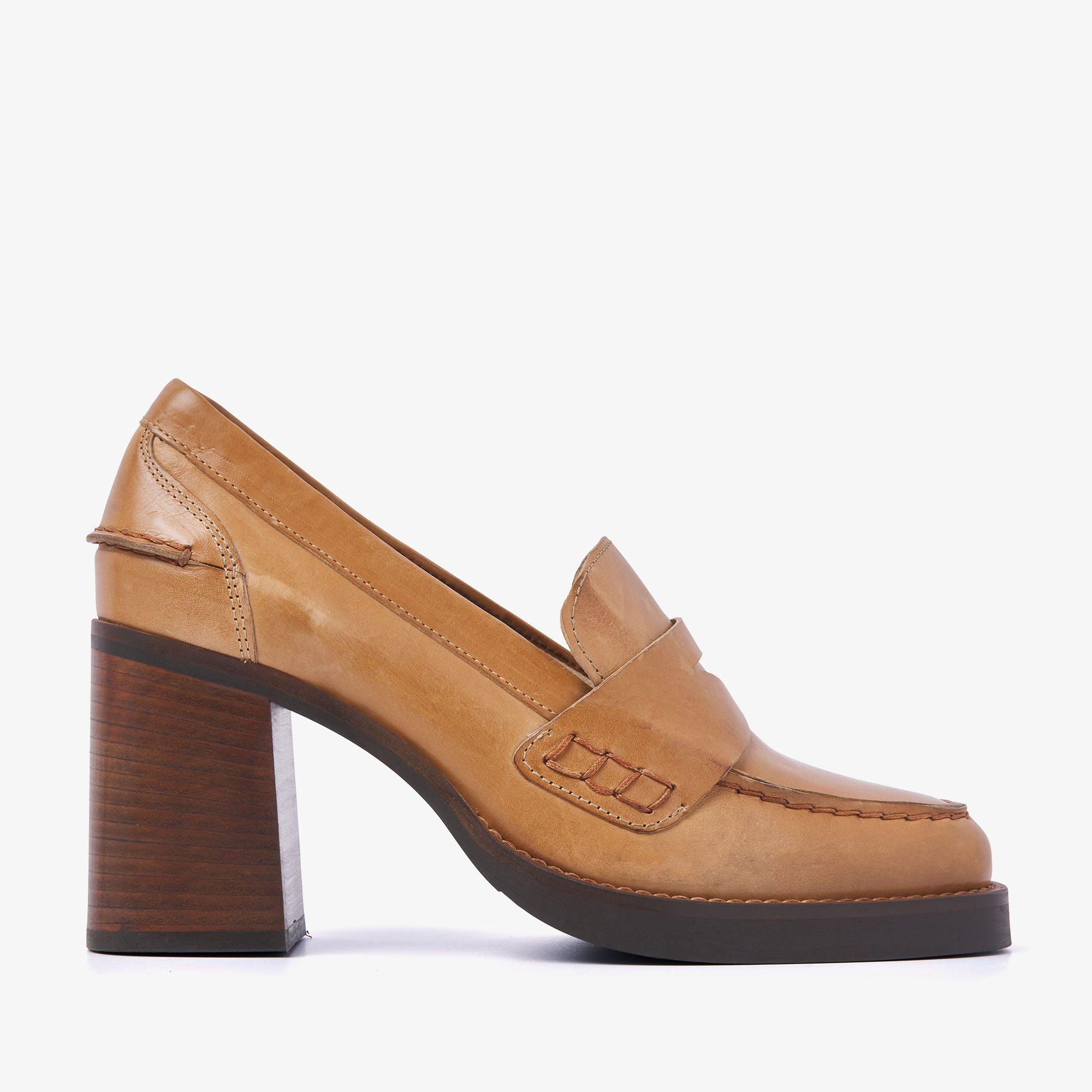VIA VAI Avery Clare cognacfarvede loafers dames - Leather