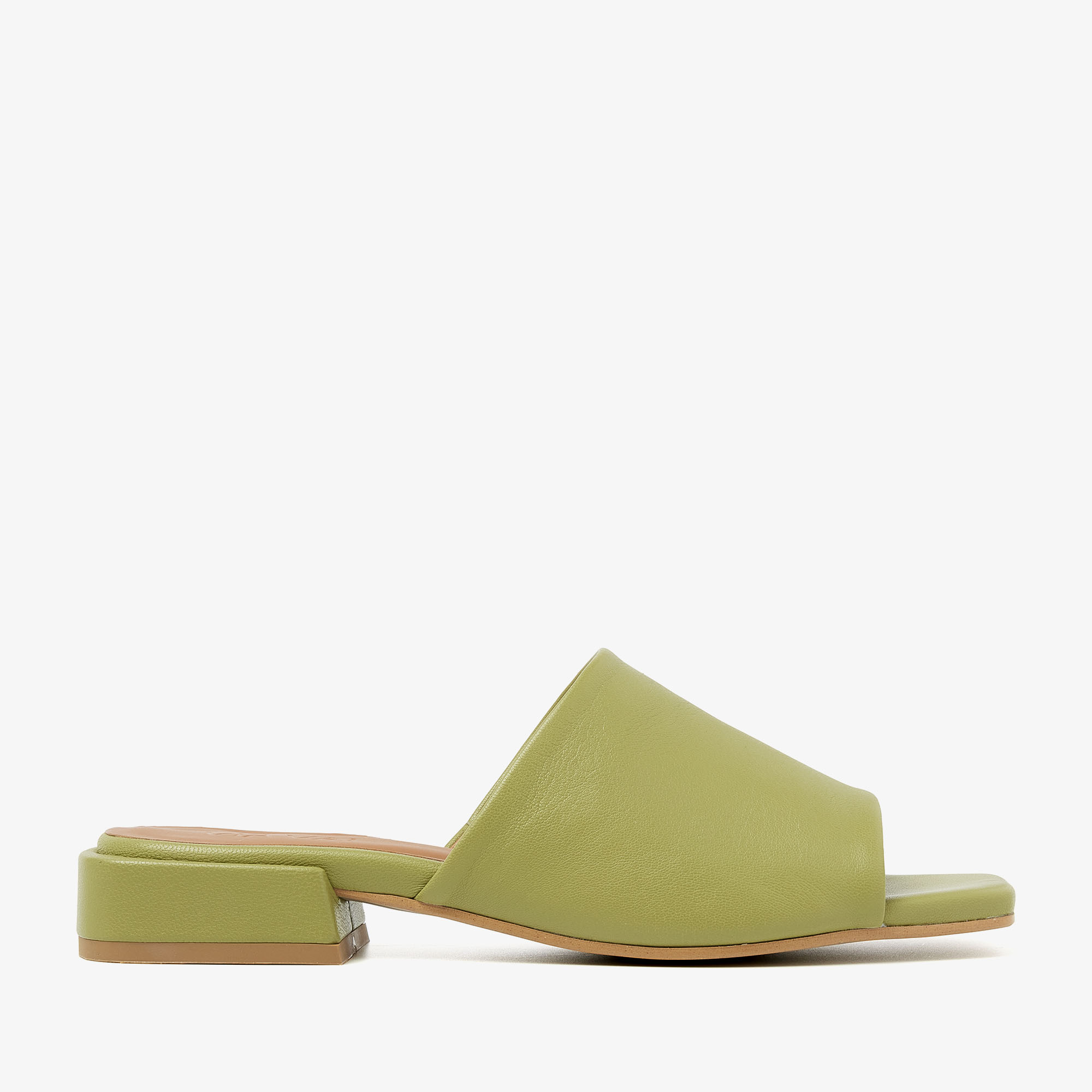 VIA VAI Gigi Luna groene slippers dames - Leer